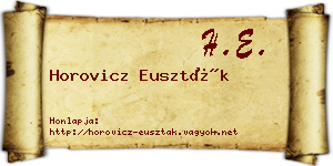 Horovicz Euszták névjegykártya